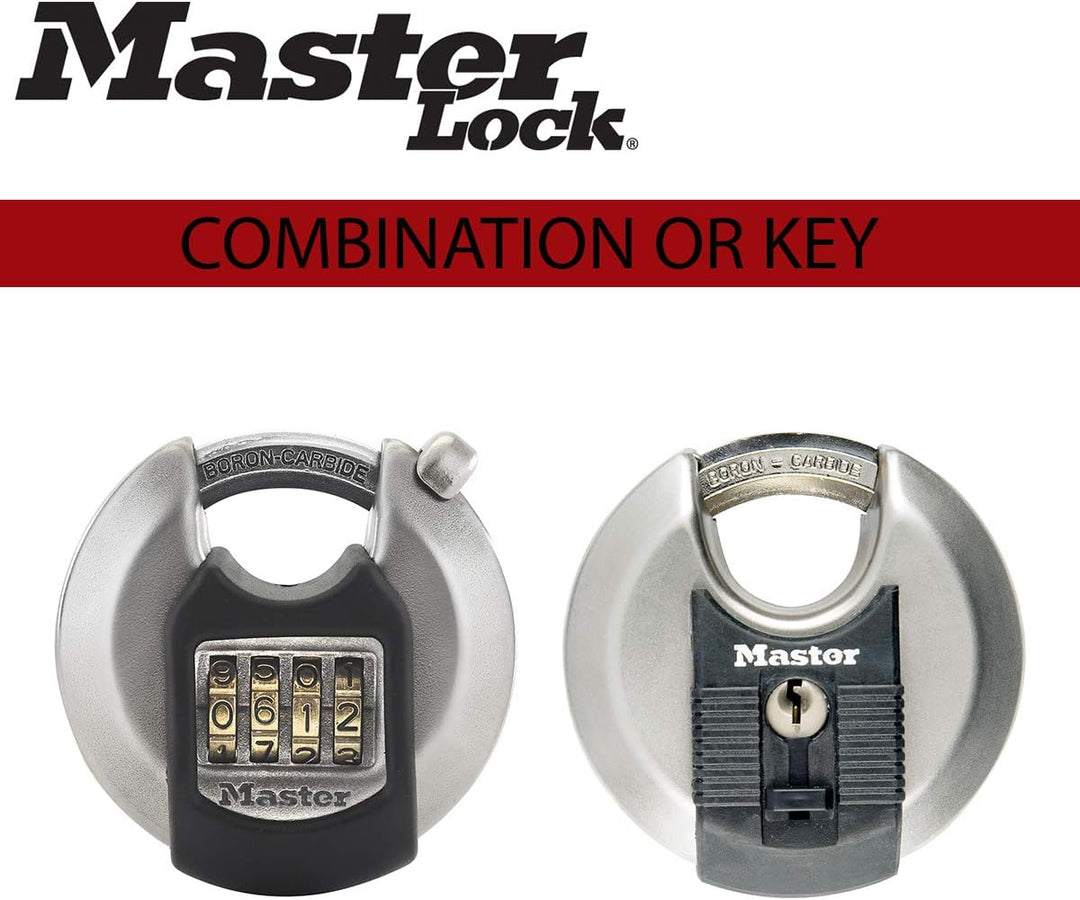 Master Lock - Heavy Duty Disc Padlock Combination Stainless Steel Outdoor (M40EURDNUM)