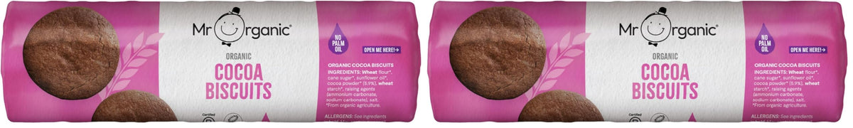 Mr Organic Cocoa Biscuits - Organic, Palm Oil Free - 2 x 250g
