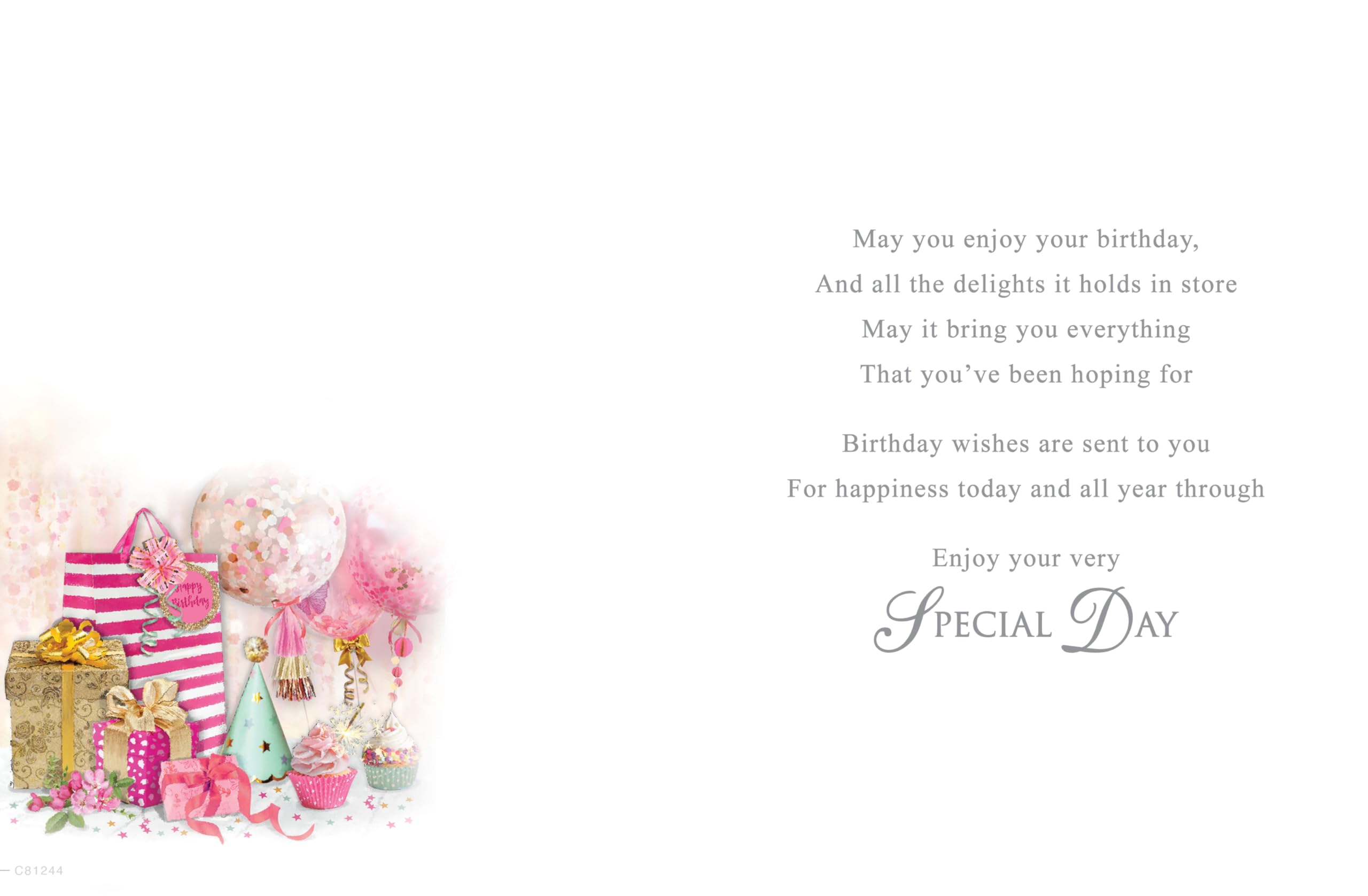 Piccadilly Greetings Birthday Card for Women - 8 x 6 Inches | Pink Color | High Quality 2