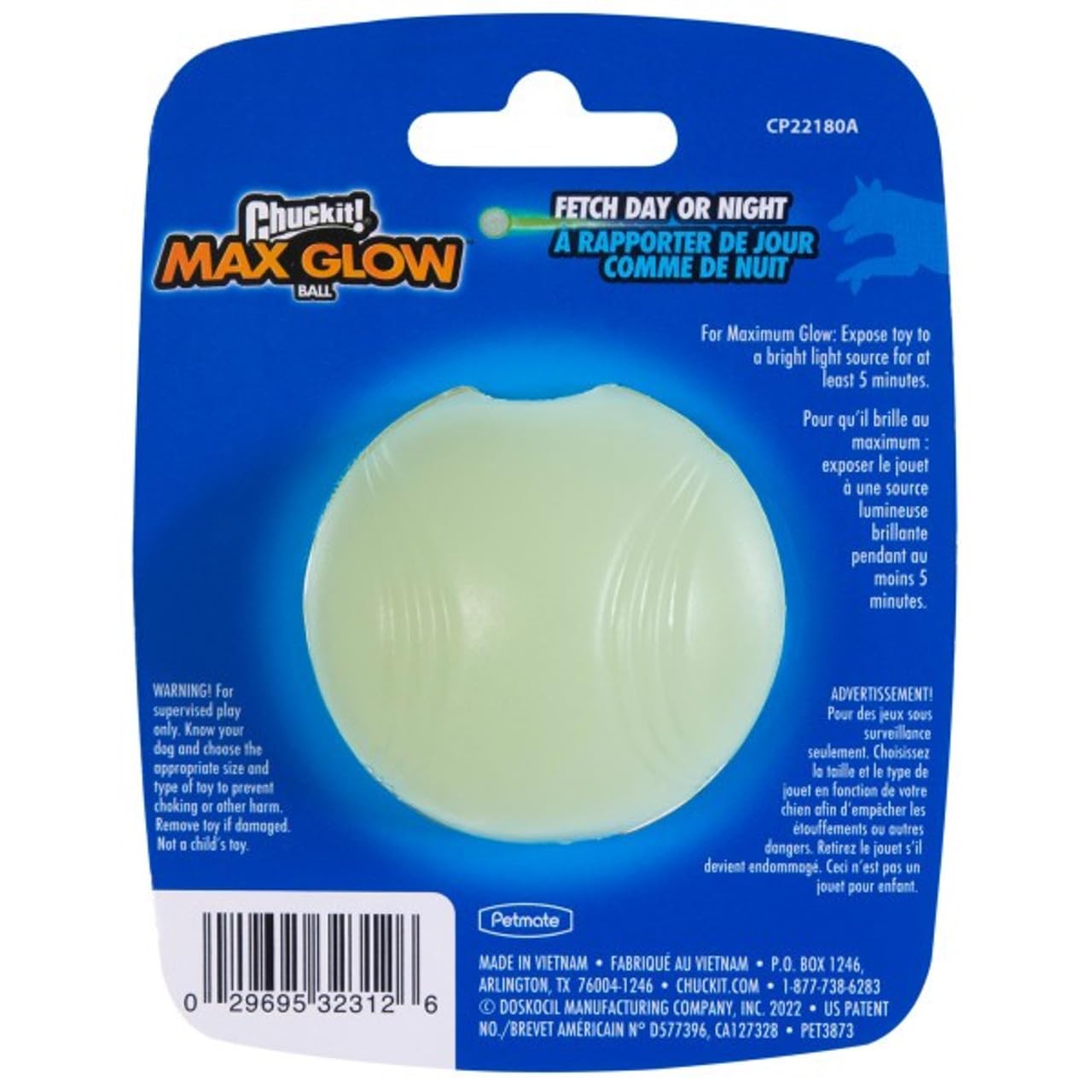Chuckit! Max Glow Balls - Small Size Natural Rubber Fetch Toy | Water Resistant | Portable 2