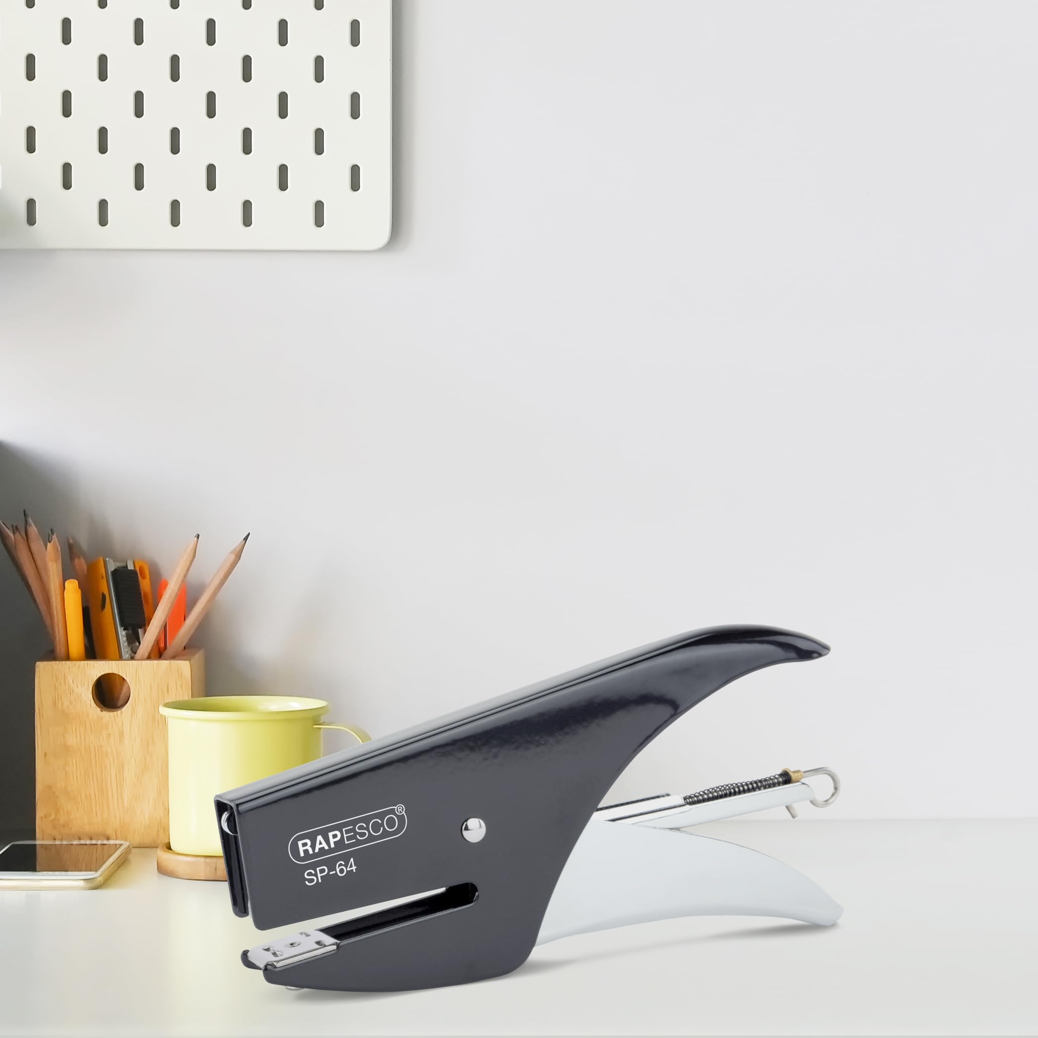 RAPESCO 1267 SP-64 Stapling Plier - 12 Sheet Capacity | Black Metal Construction | Includes 1000 Staples 3