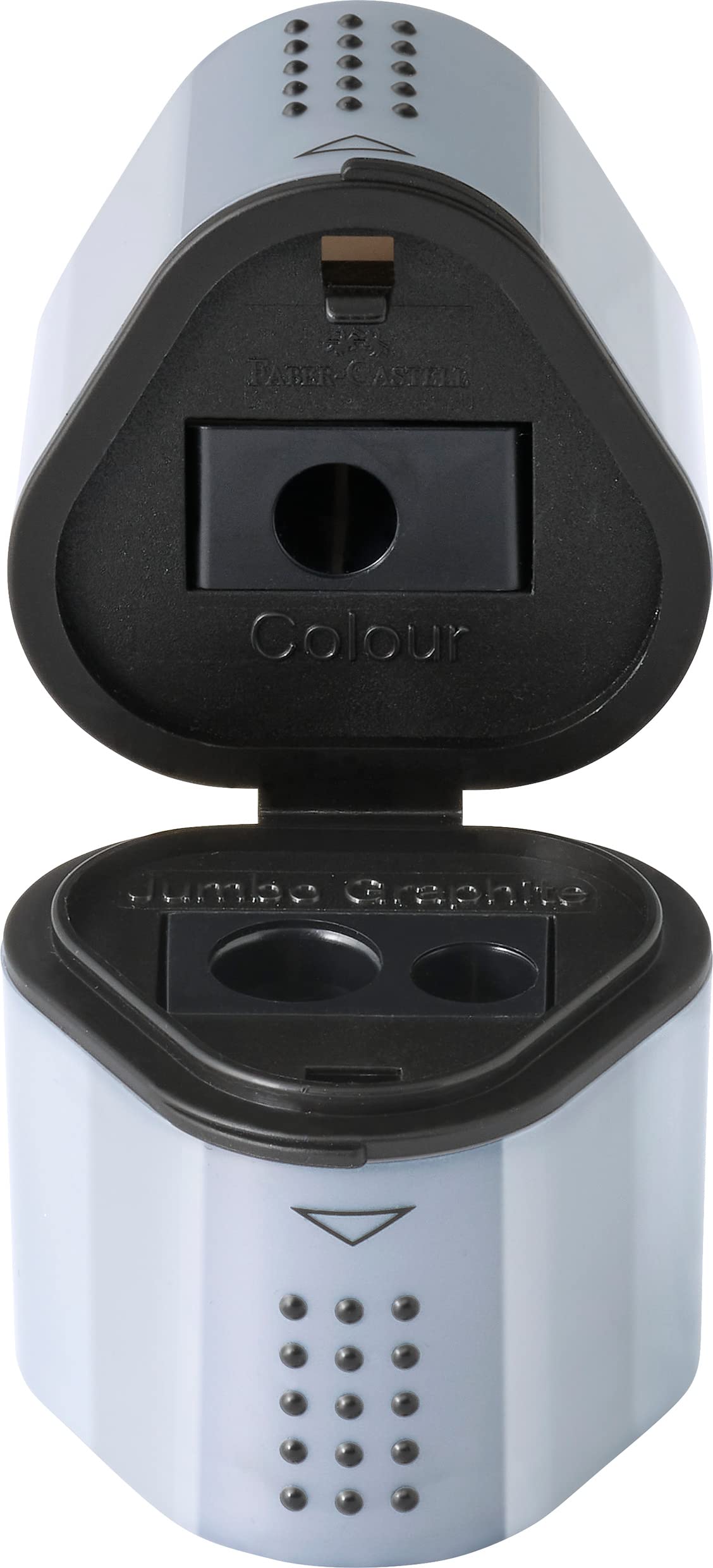 Faber-Castell Trio Pencil Sharpener - GRIP 2001 | Silver | For Graphite & Jumbo Pencils