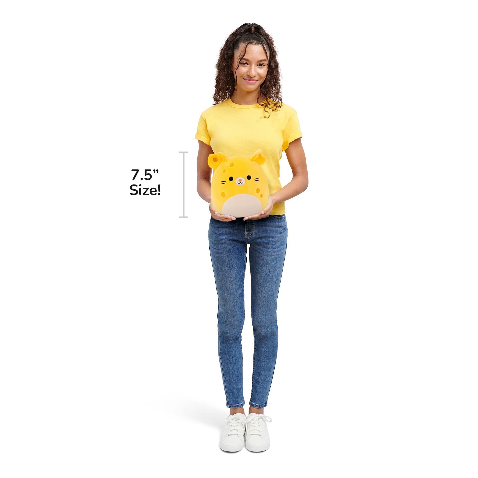 Squishmallows Amelia the Yellow Cheese Mouse - 7.5-Inch Plush Toy for Kids 3 Years and Up 3