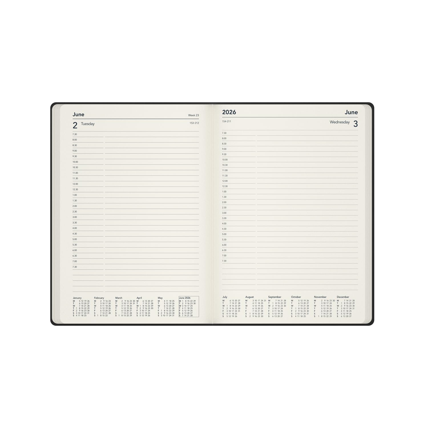 Collins Legacy 2026 Appointment Book Planner - A5 Day-To-Page | 1/2 Hourly Appointments | Mint Hard Cover
