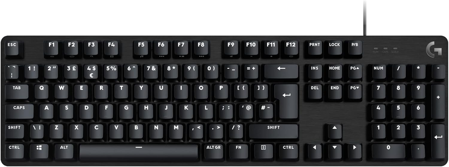 Logitech G413 SE Mechanische Gaming-Tastatur in voller Größe – Schwarze kabelgebundene Tastatur mit Hintergrundbeleuchtung und taktilen Schaltern