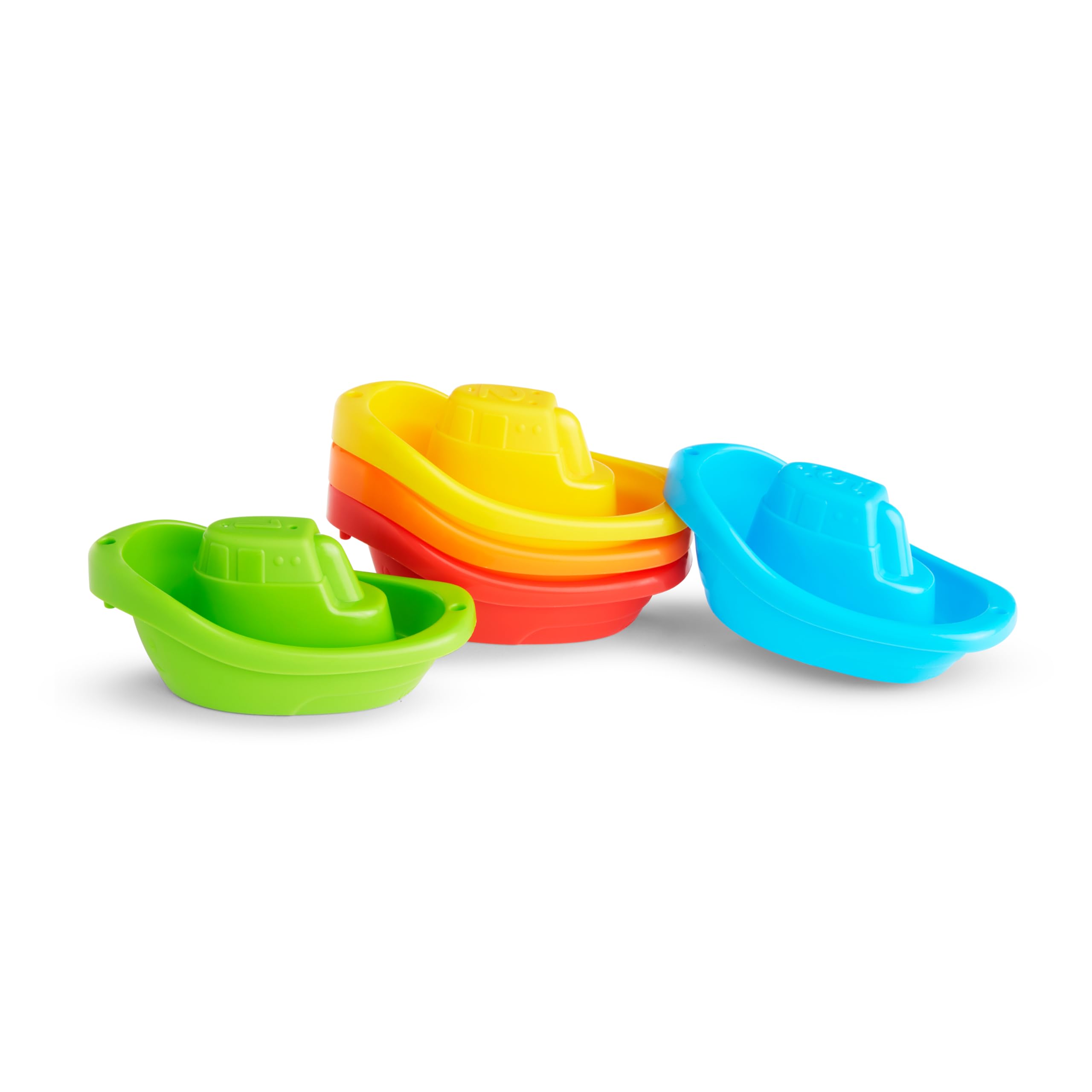 Munchkin Fleet of 5 Boats Bath Toy | Linking, Numbered, Scoop & Strain Play | Ages 9+ Months