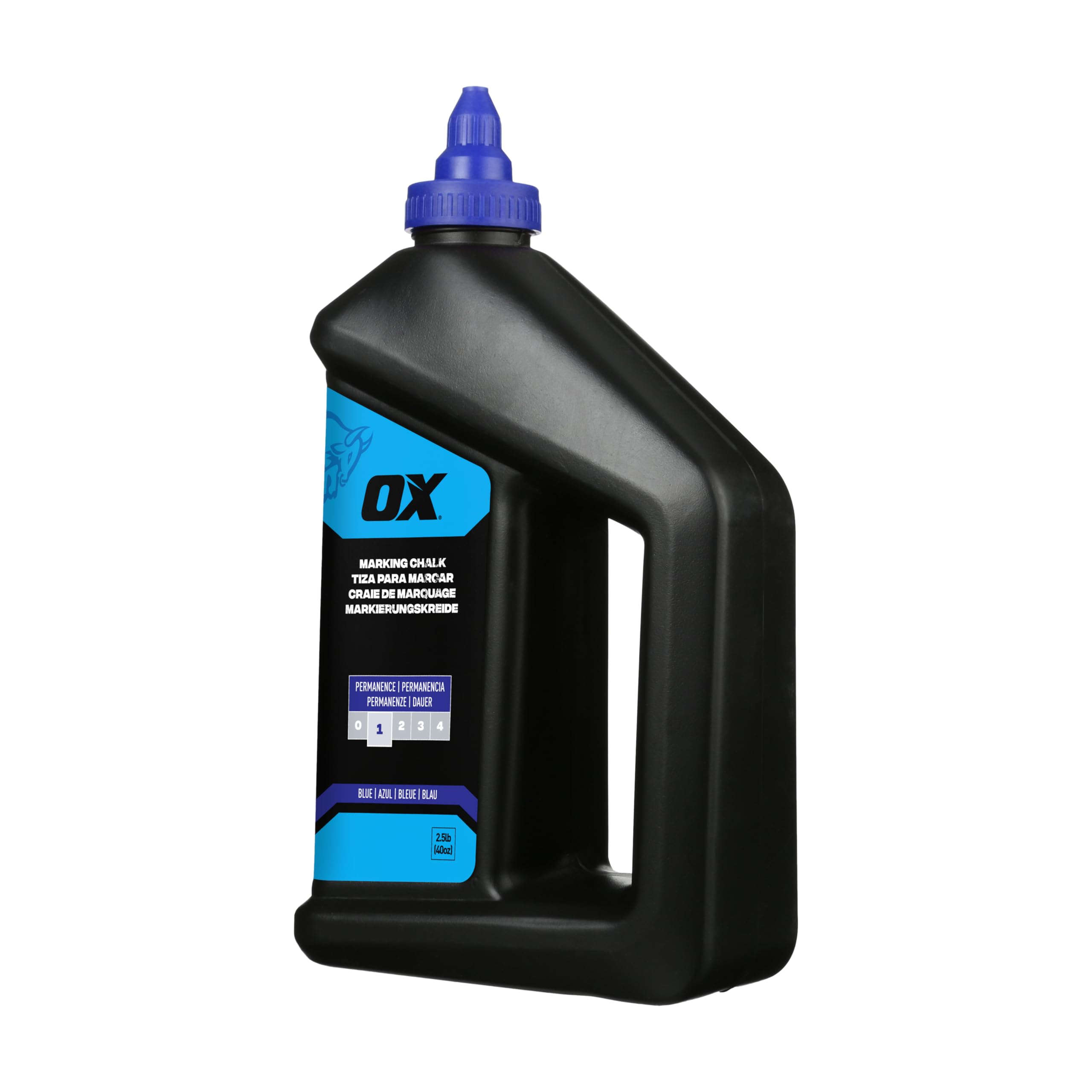 OX Tools Standard Blue Marking Chalk - 1.1kg/40oz Capacity | 1-Day Weatherability | Versatile Use