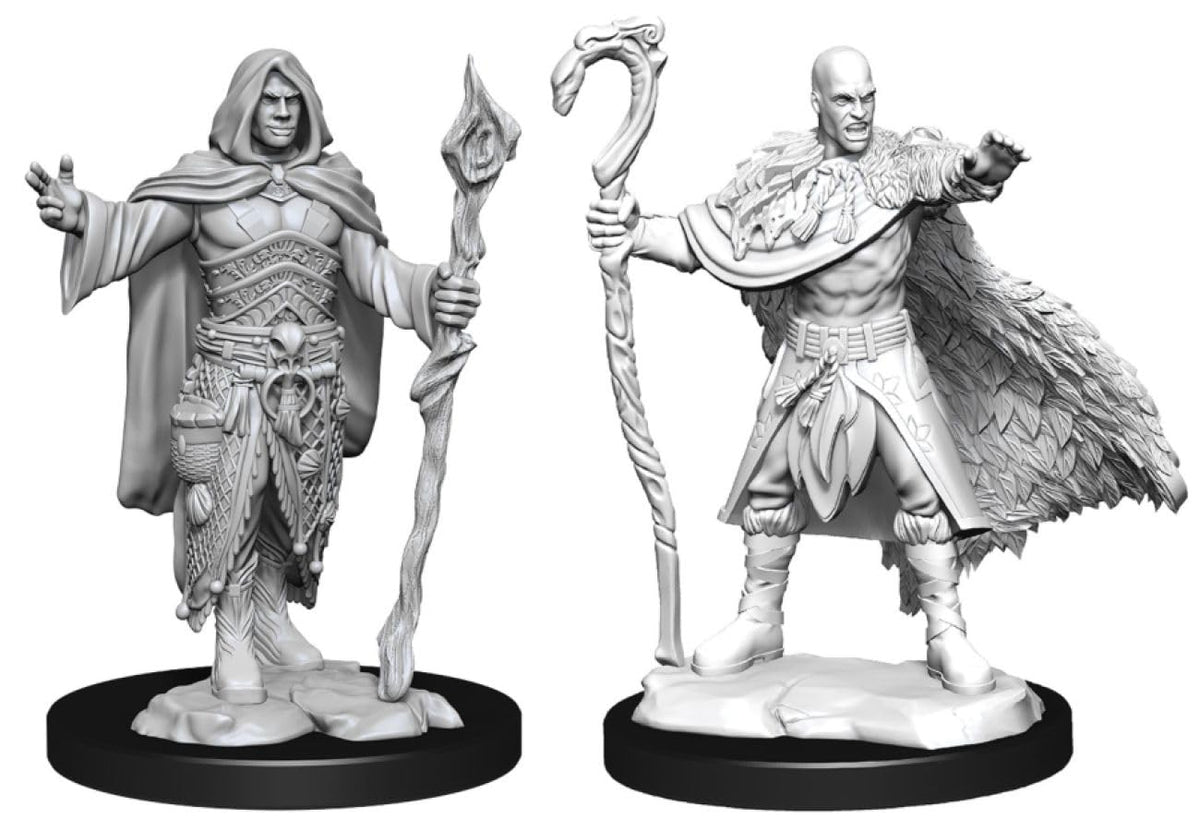 WizKids D&D Nolzur's Marvelous Miniatures - Human Druid Male (6) | Fantasy Collectible | Metal