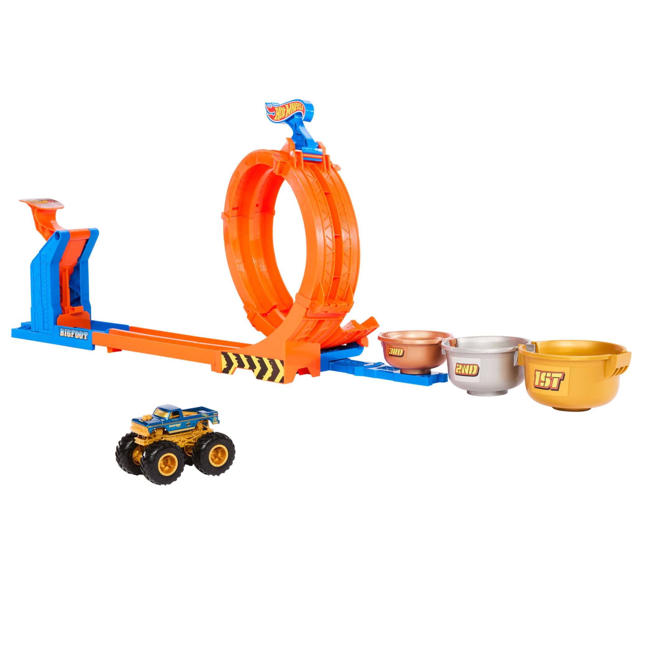 Hot Wheels Monster Trucks Bigfoot 50th Anniversary Loop-And-Flip Trophy Challenge Playset | Ages 4+ 1