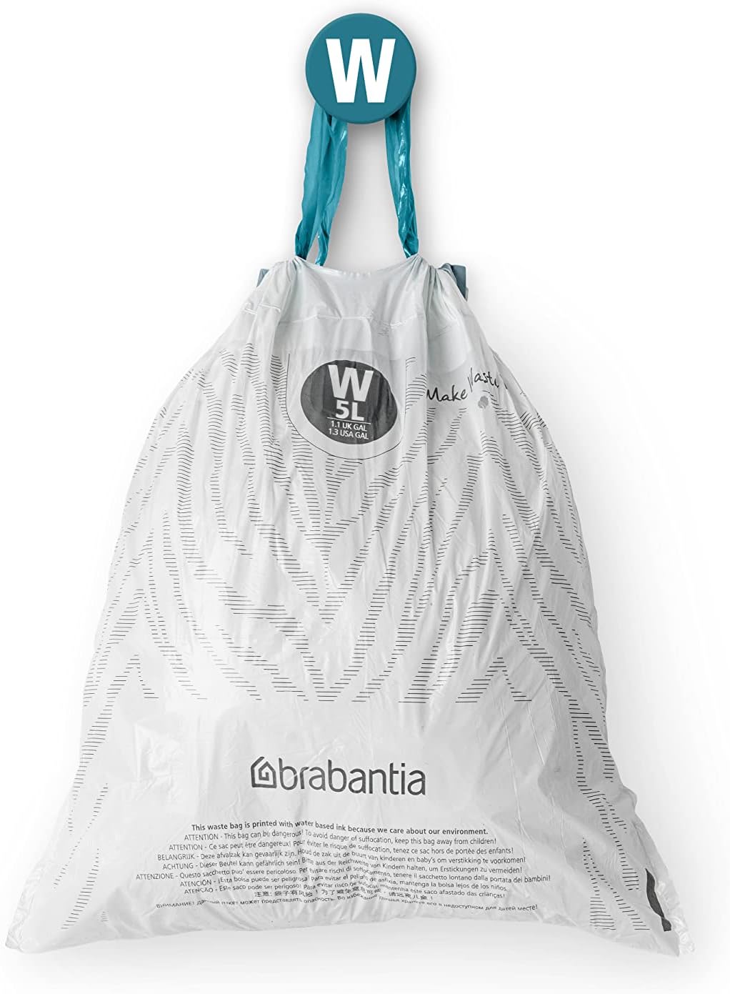 Brabantia - PerfectFit Bin Liners Multipack (Size W/5 Litre) Thick Plastic