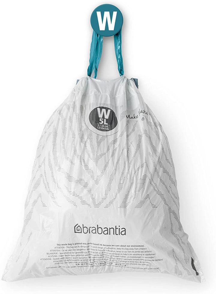 Brabantia - PerfectFit Bin Liners Multipack (Size W/5 Litre) Thick Plastic