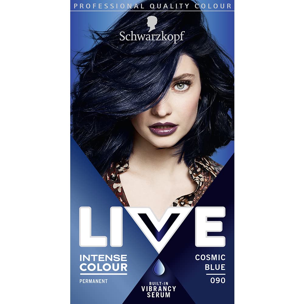Schwarzkopf LIVE Intense Colour Permanent Hair Dye - Cosmic Blue 090 (190g)