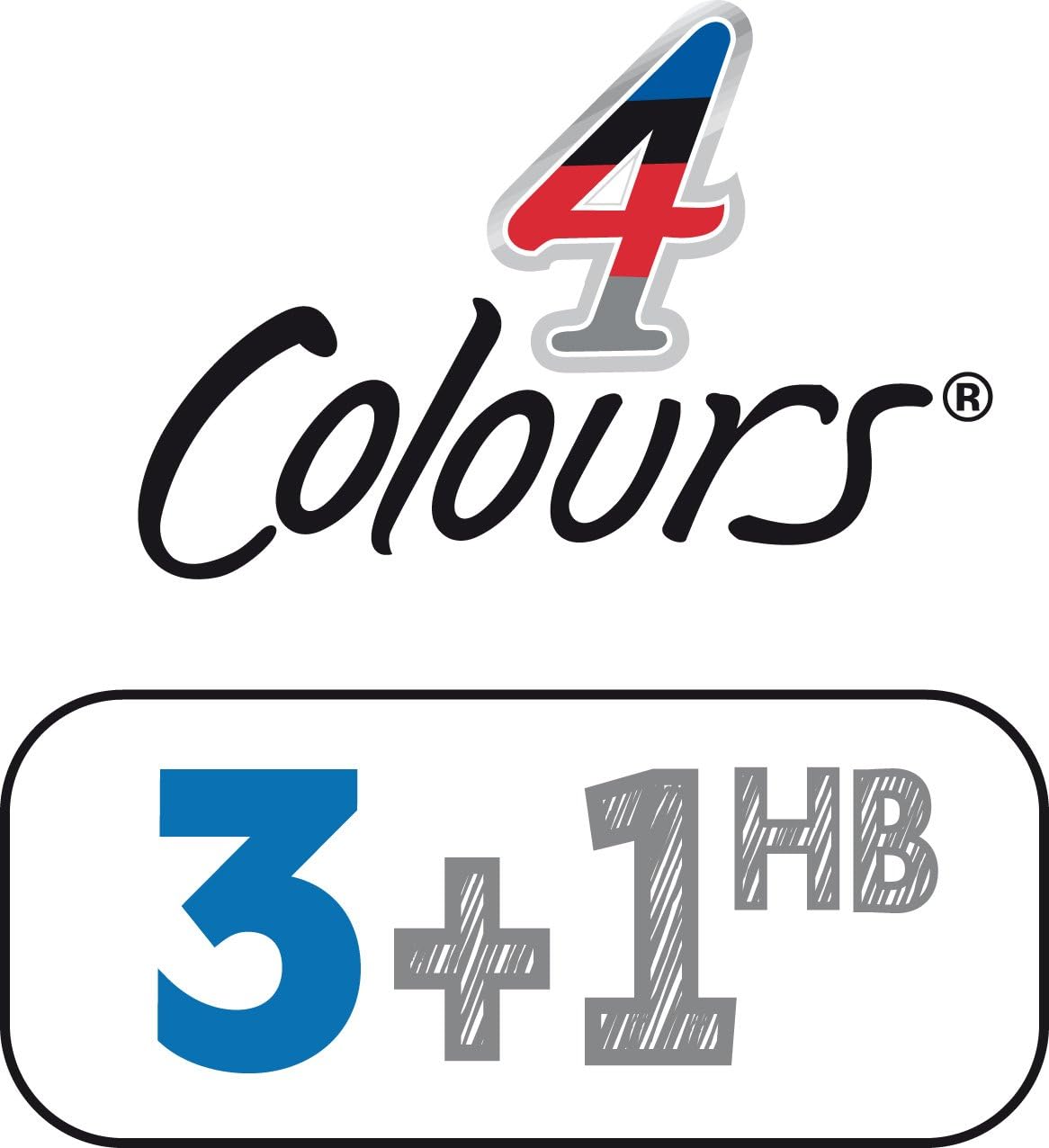 BIC 4 Colours Multifunctional Ballpoint Pen and HB Pencil Set with Built in Eraser, Set of 1 with 12 Refills 4
