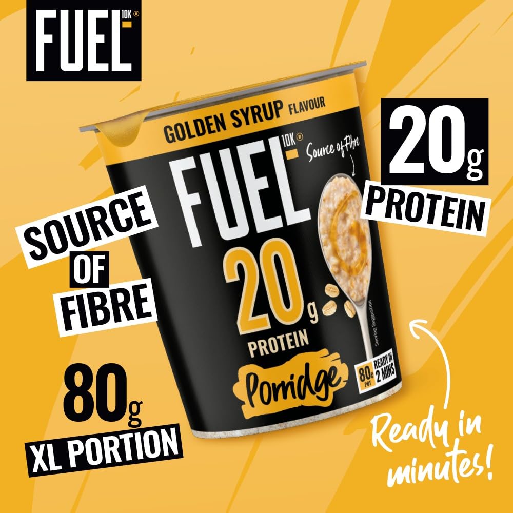 FUEL10K Golden Syrup Porridge Pot - 20g Protein, Source of Fibre | 8 Pack 3