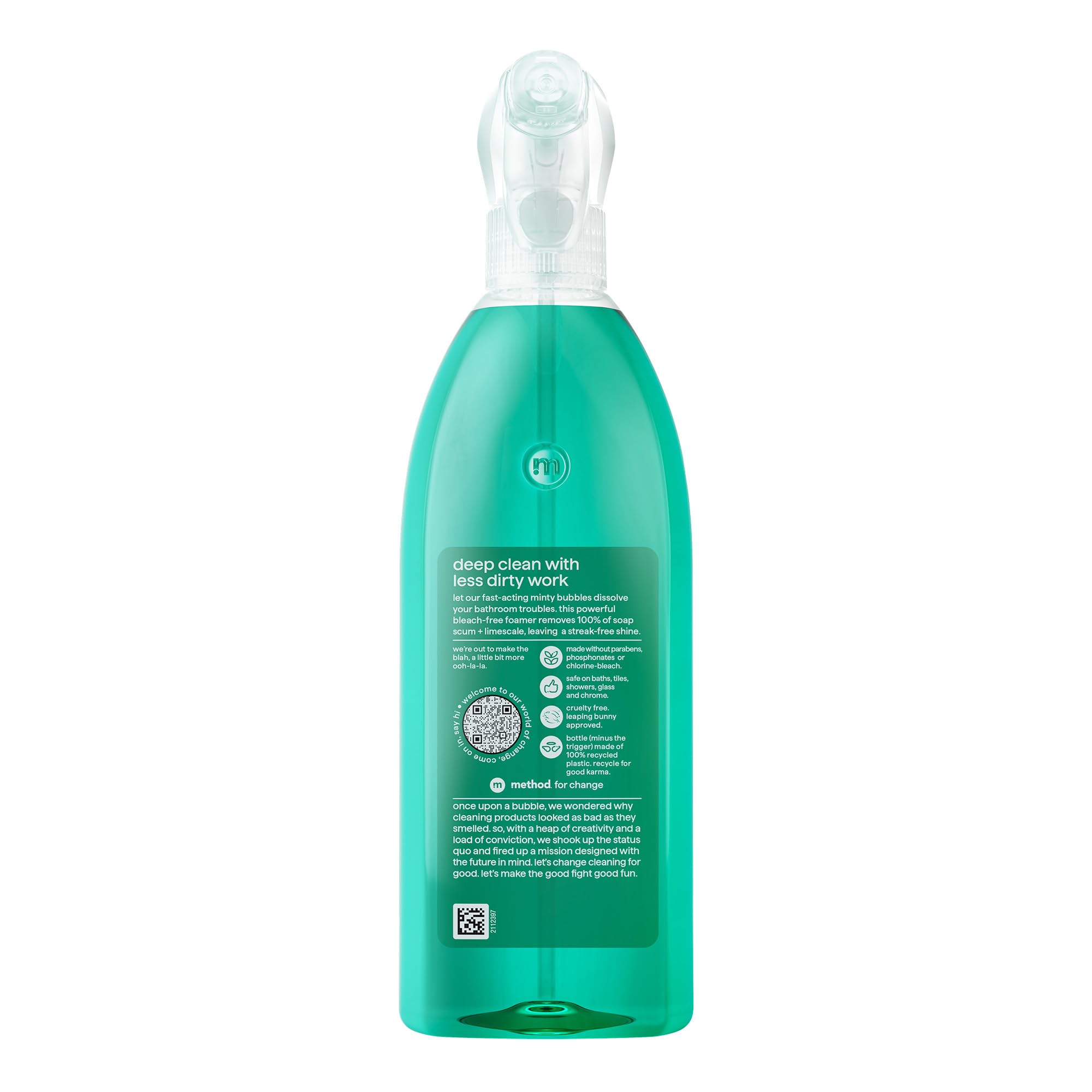 Method Foaming Bath + Tile Cleaner - 828ml Spray | Removes Soap Scum & Limescale | Eucalyptus Mint 2