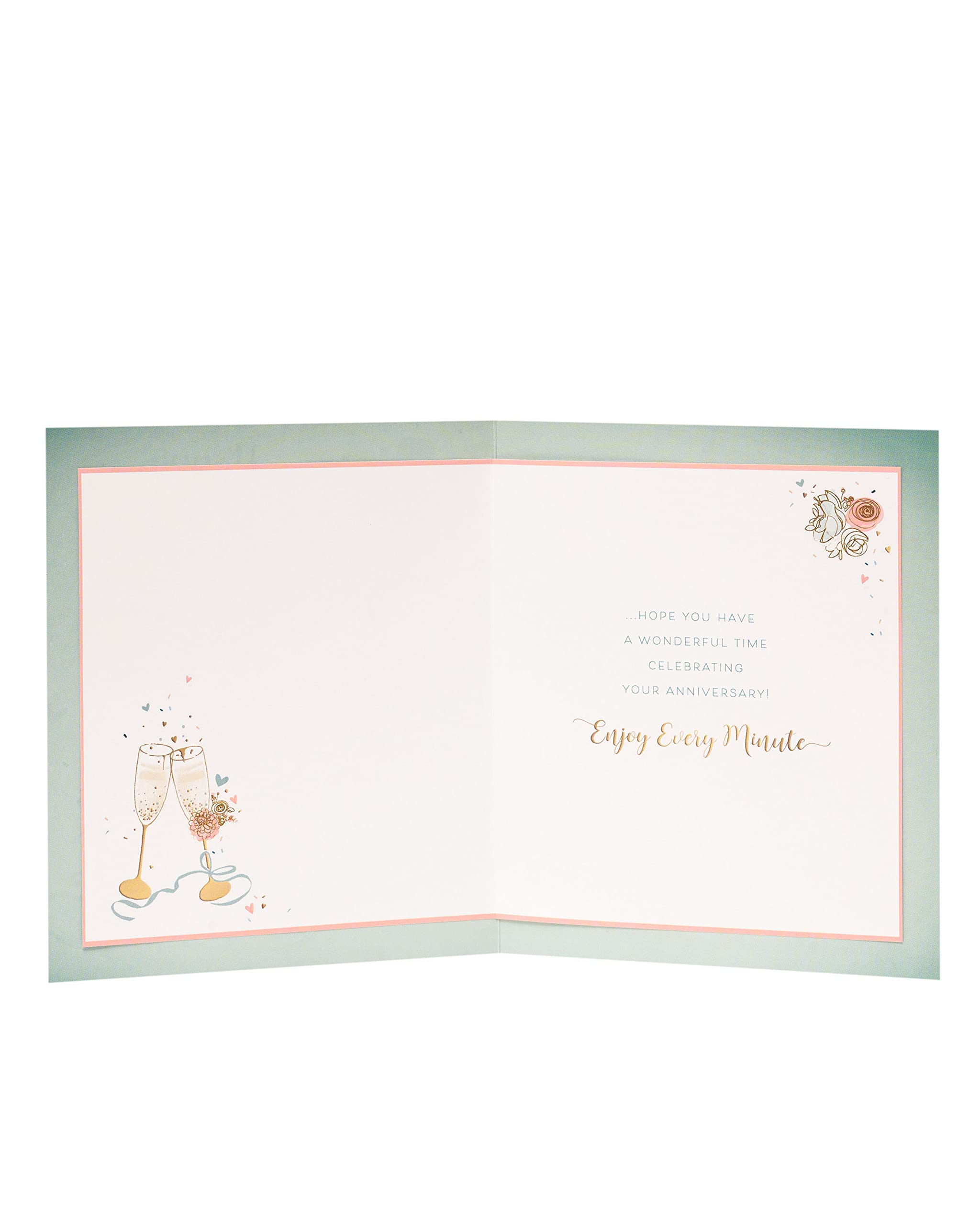 UK Greetings Anniversary Card - Champagne & Flutes Design | 165 x 190 mm
