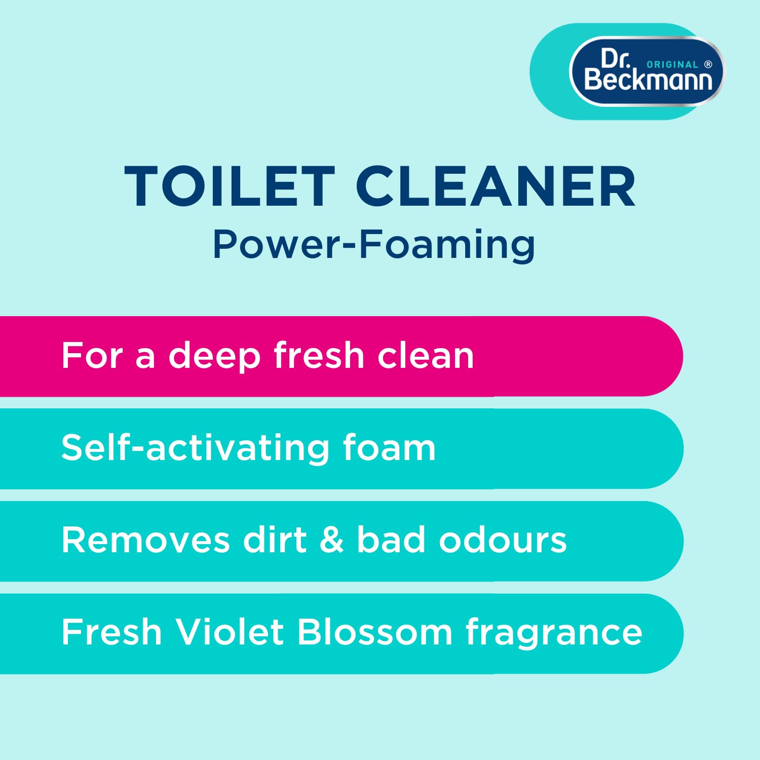 Dr. Beckmann Power-Foaming Toilet Cleaner - Activated Carbon Formula | Violet Blossom Scent | 300g Powder 2