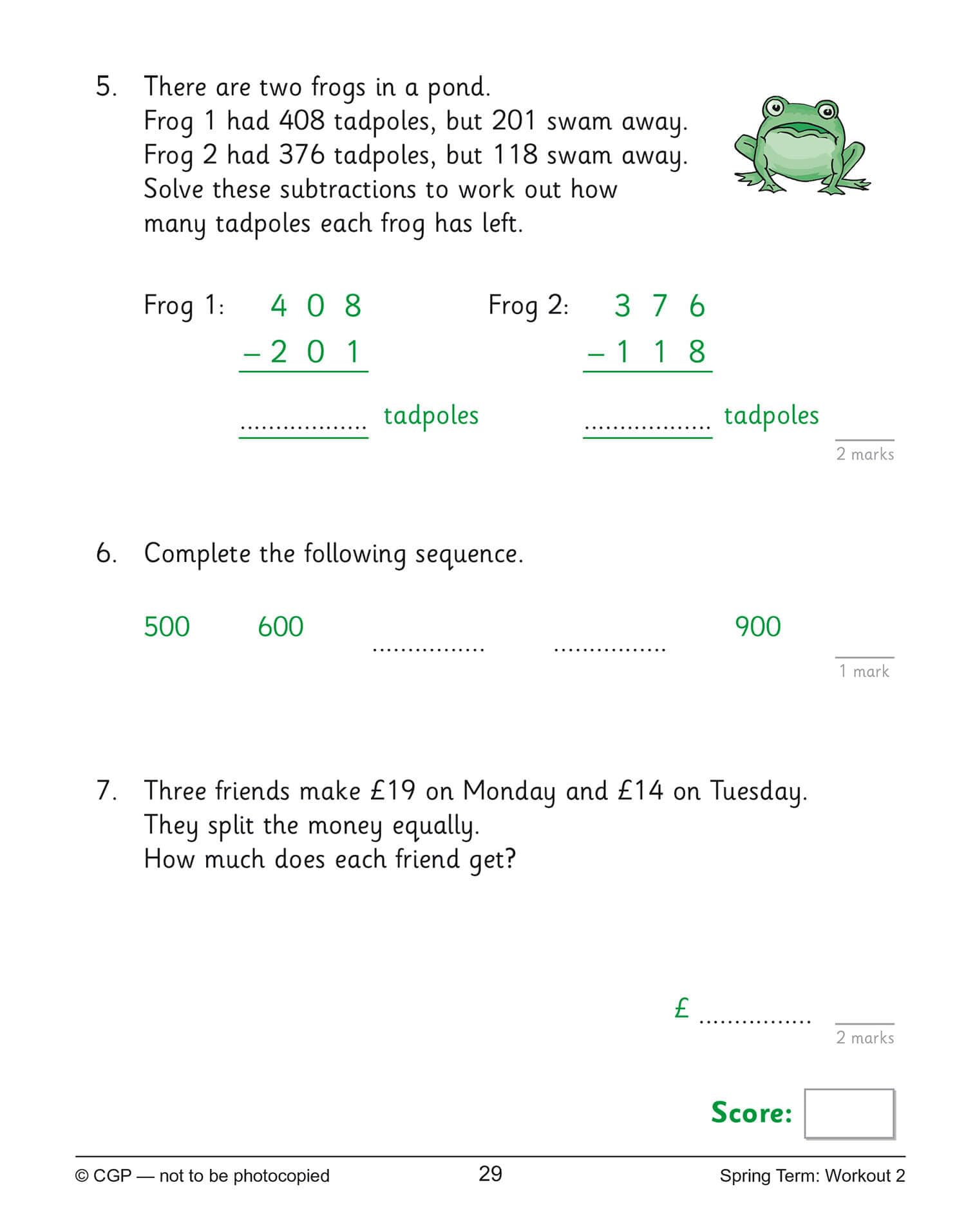 CGP KS2 Maths 10-Minute Weekly Workouts - Year 3 Study Aid | Paperback | English 6