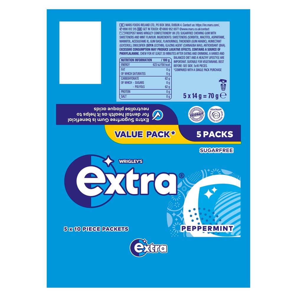 Extra - Peppermint Chewing Gum Sugar Free (84 g Multipack) 10