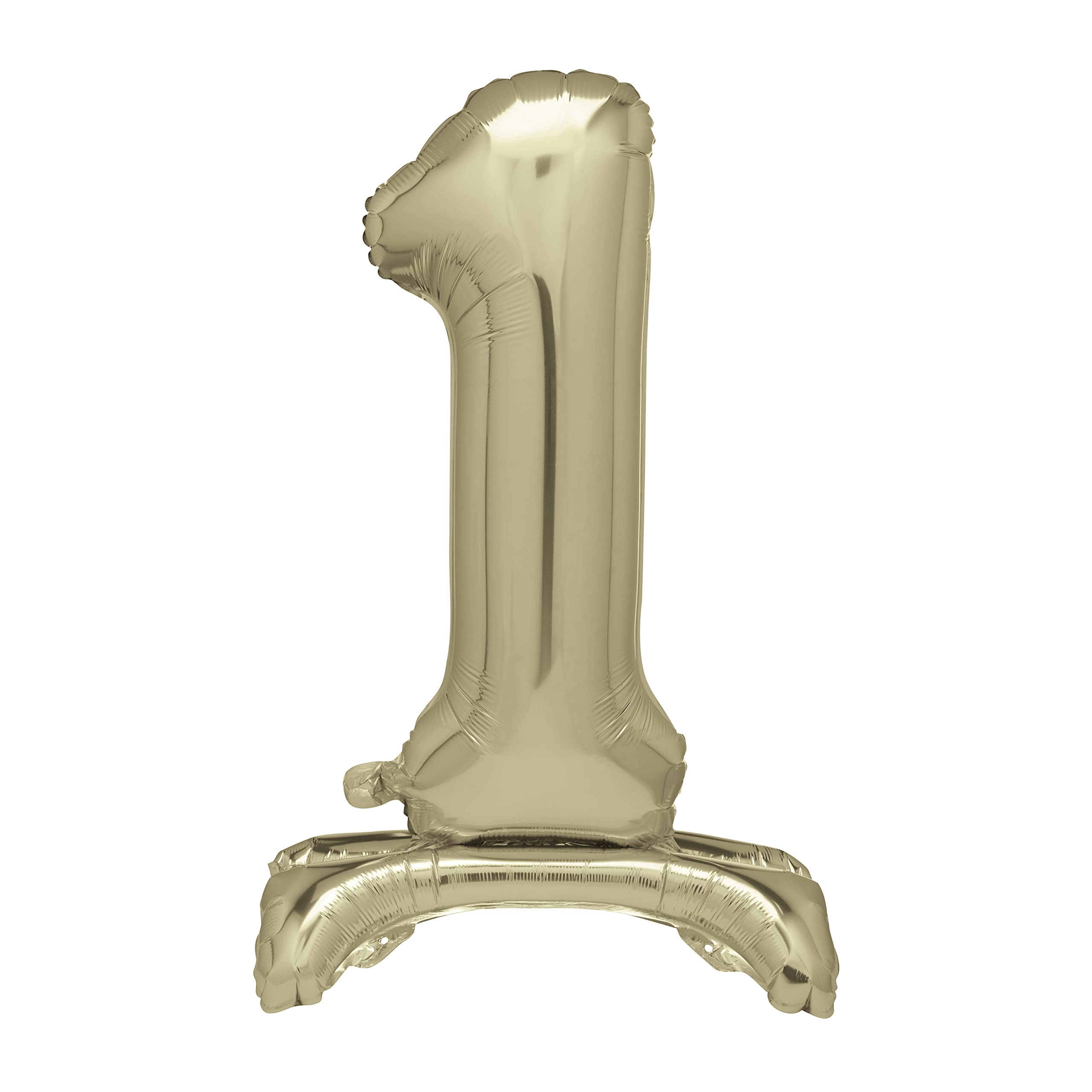 Unique Giant Standing Foil Number 1 Balloon - 76 cm Gold | Air Fill Only | Mylar