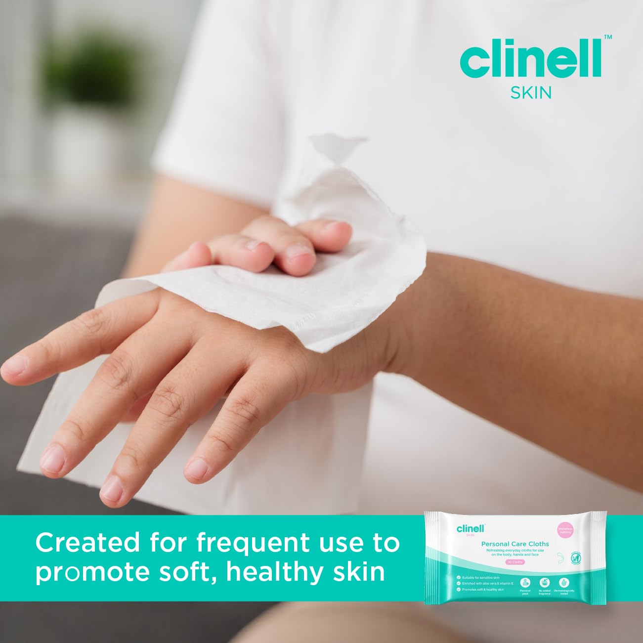 Carell Skin Refreshing Personal Care Wipes - Gentle, Alcohol-Free | 10 Count Pack 7