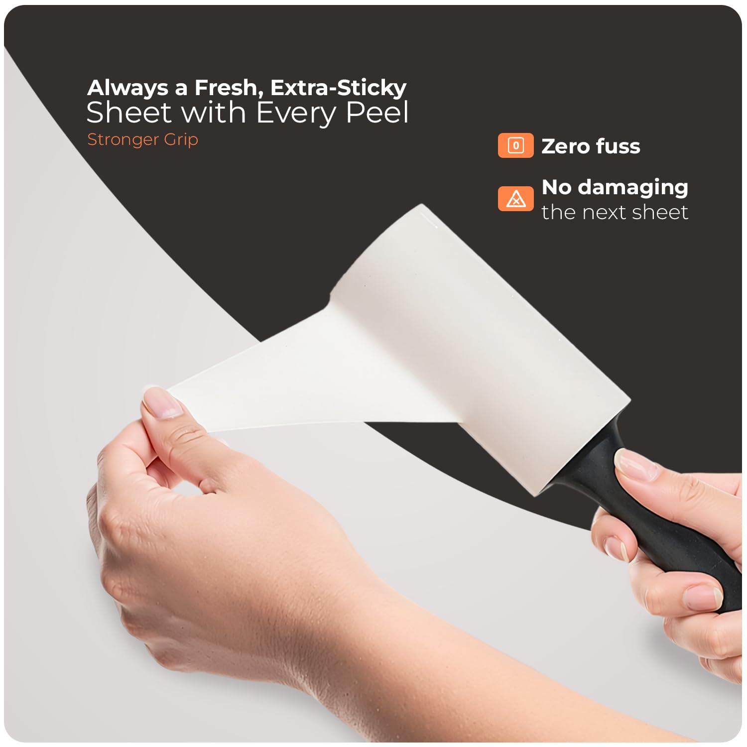 Roe Tenpo Lint Roller - 6 Pack with 1 Replacement Handle, 360 Easy Peel Sheets | Pet Hair Removal 4