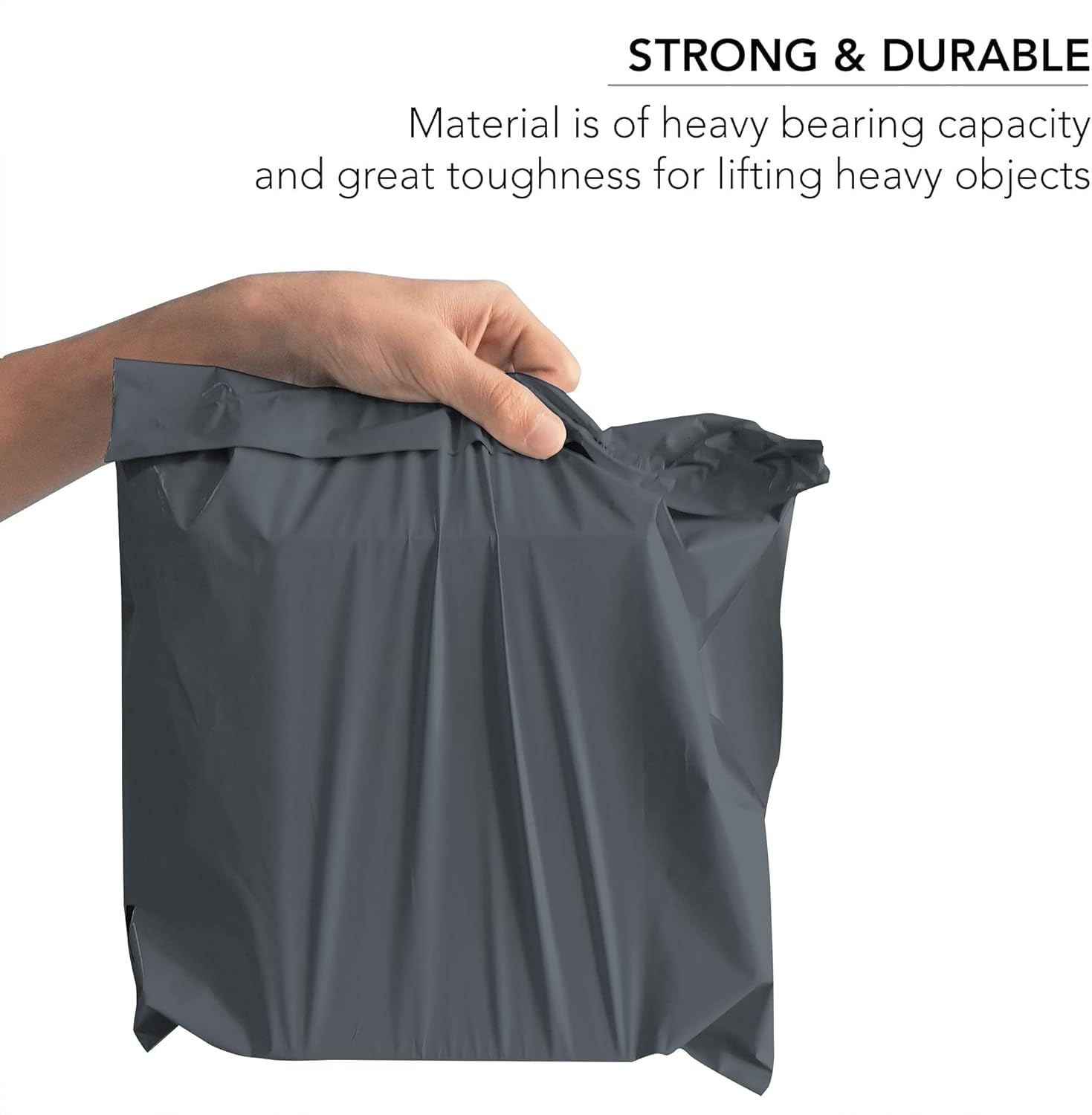 iSOUL Grey Plastic Mailing Bags - 6x9 Inch, 100 Pack | Water Resistant Self-Seal 3