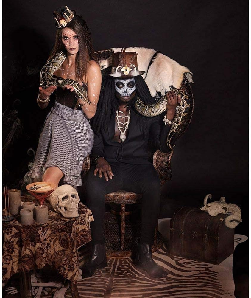 Boland Voodoo Buluku Top Hat with Black Rasta Curl Hair - Adult Fancy Dress Accessory 3