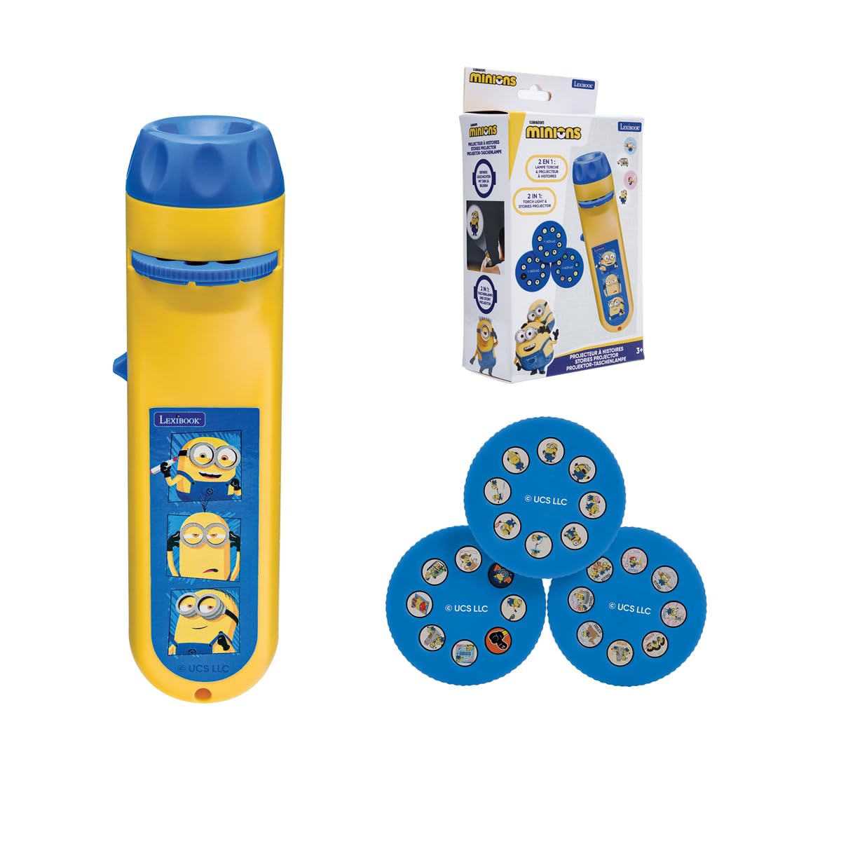 LEXIBOOK Despicable Me Minions Story Projector and Torch - Projects 24 Images, 2-in-1 Toy, Ages 3+