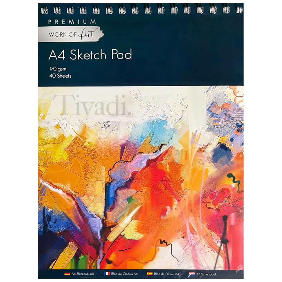EasyNote A4 Sketch Pad - 170gsm Cartridge Paper | 40 Sheets Spiral Bound