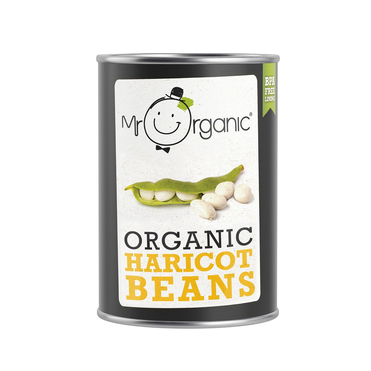 Mr Organic Haricot Beans - Vegan, BPA Free Packaging | 400g Tin