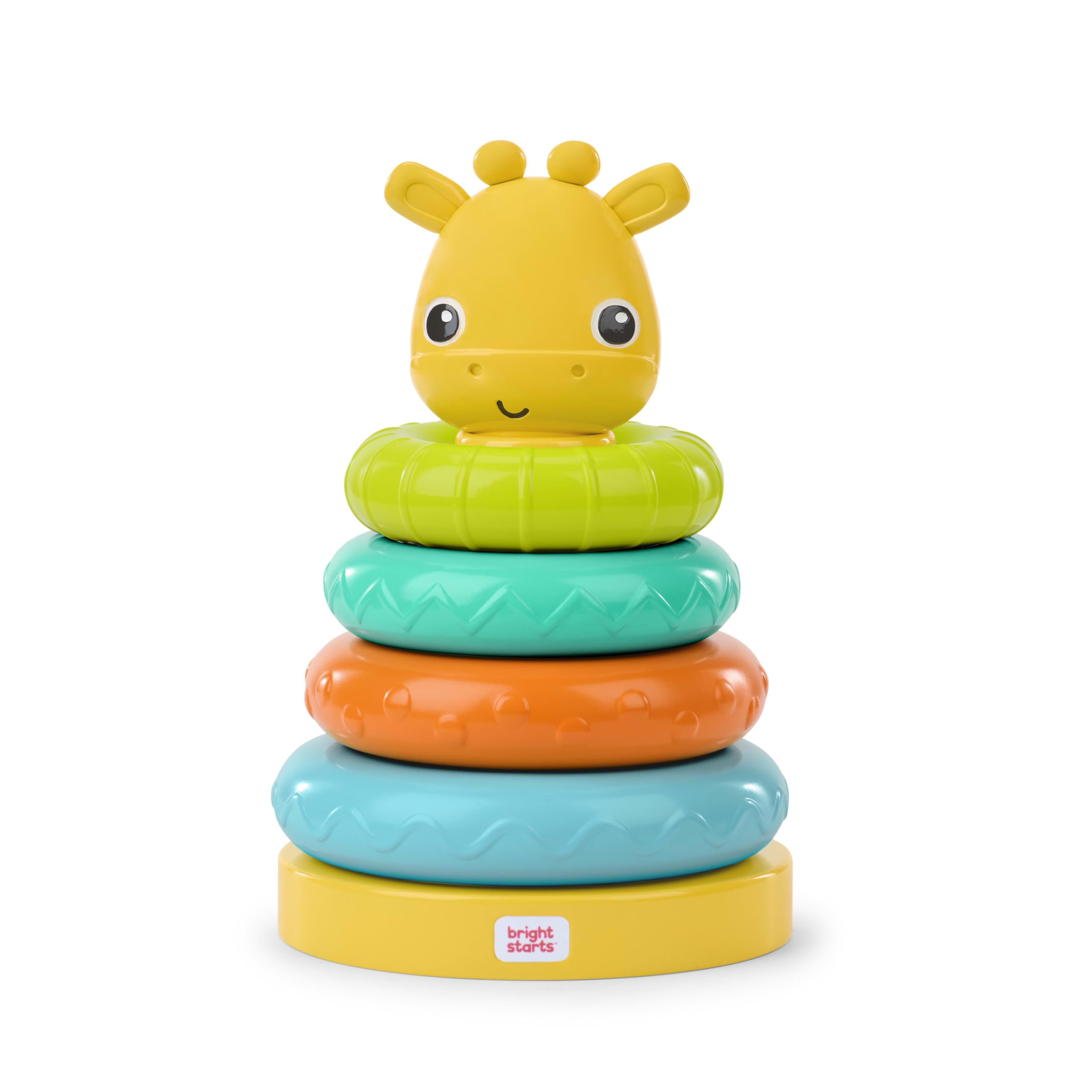Bright Starts Giraffe Tower Stacking Toy - Fine Motor Skills Development | Ages 6 Months+