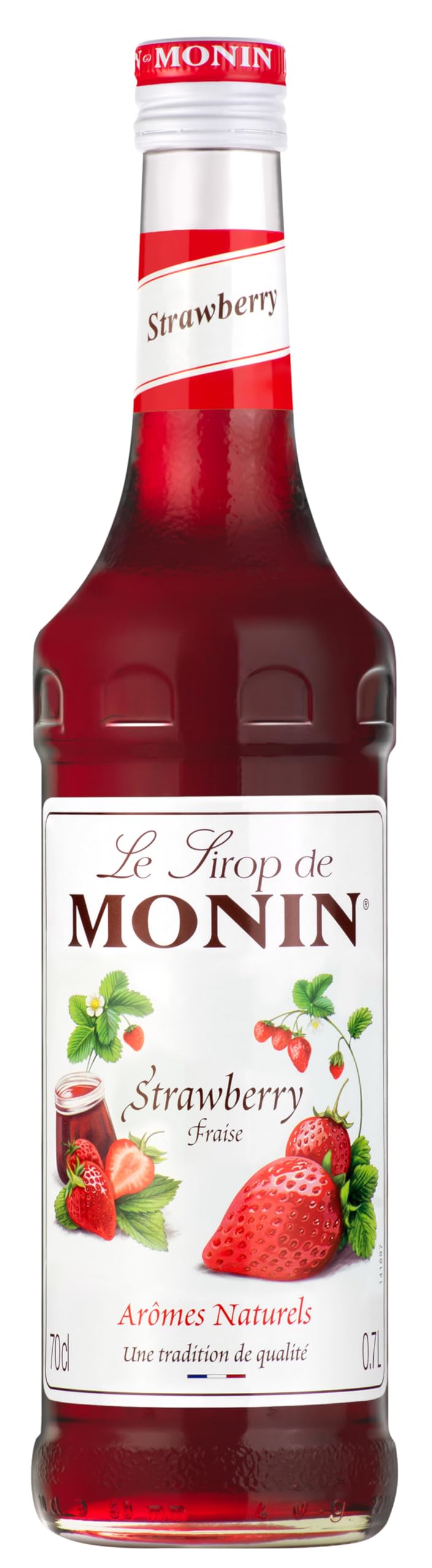 Monin Premium Strawberry Syrup - Rich Strawberry Flavor | 700ml Glass Bottle 1