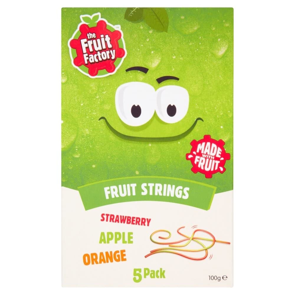 The Fruit Factory Strawberry/Apple and Orange Fruit Strings Juice Snack | 100g Pack | 9 Count