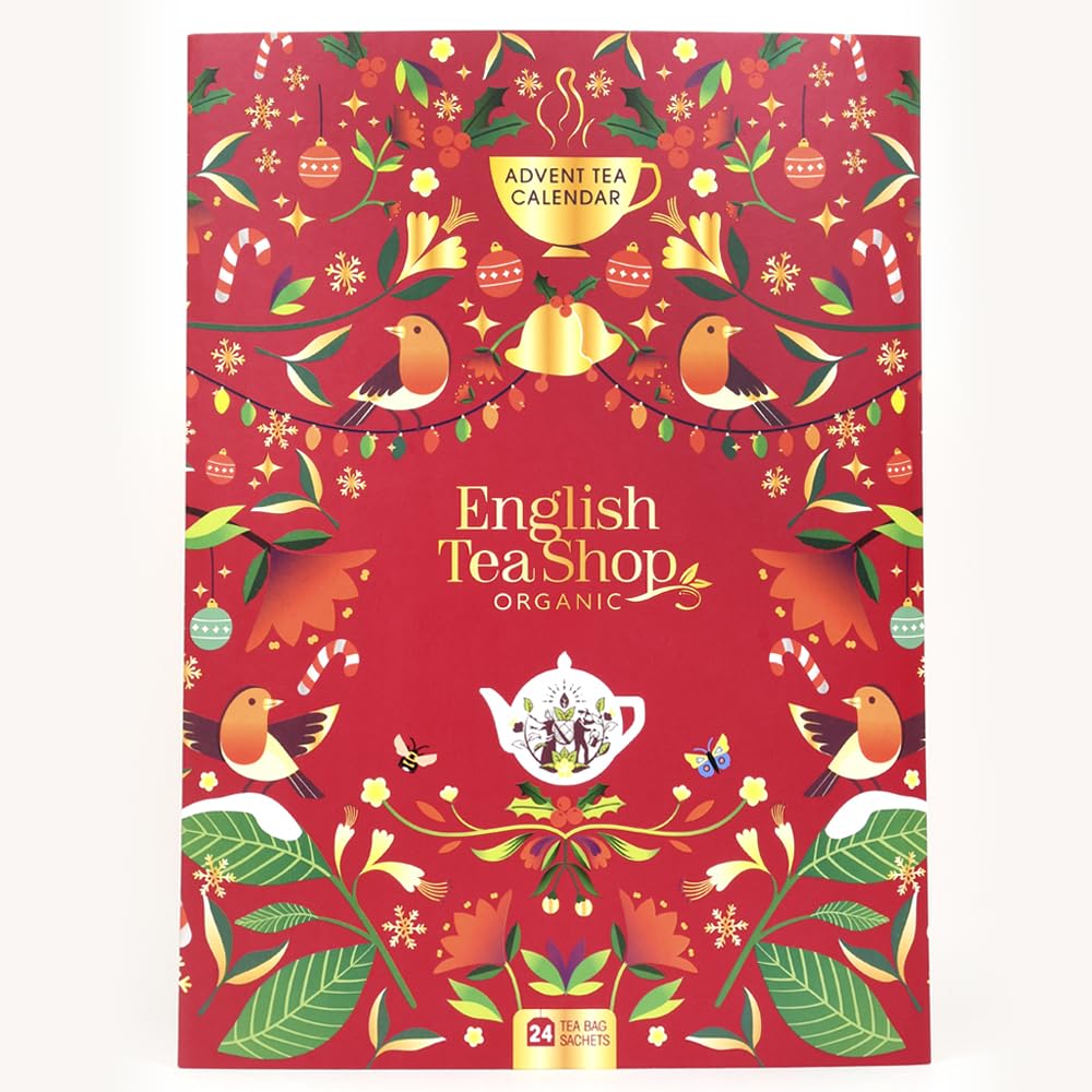 English Tea Shop Organic Tea Book Red Advent Calendar - 24 Tea Bag Sachets 1