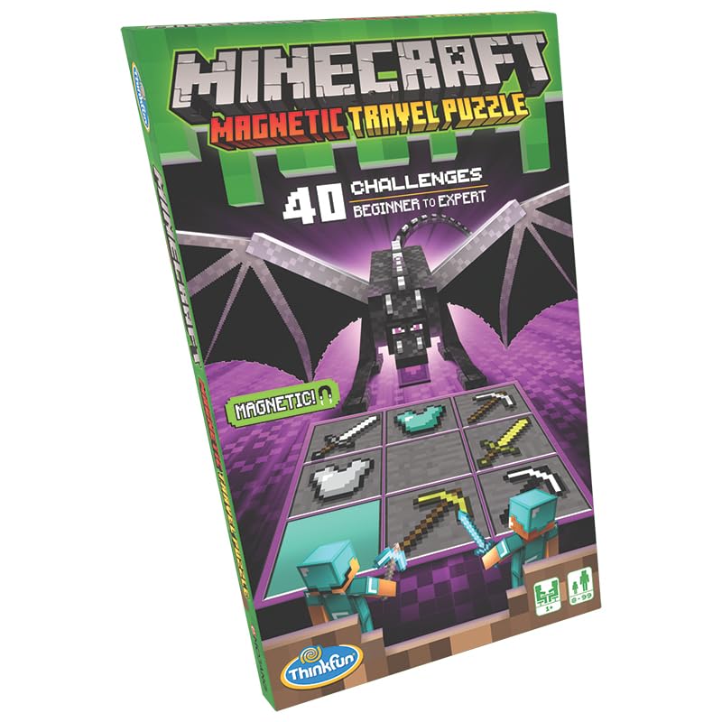 ThinkFun Minecraft Magnetic Travel Puzzle Challenge Logic Brain Game for Ages 8+ 7