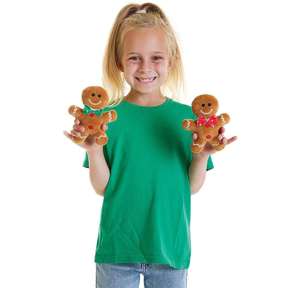 Baker Ross FX333 Soft Cuddly Gingerbread Men - Pack of 3 Plush Toys for Kids