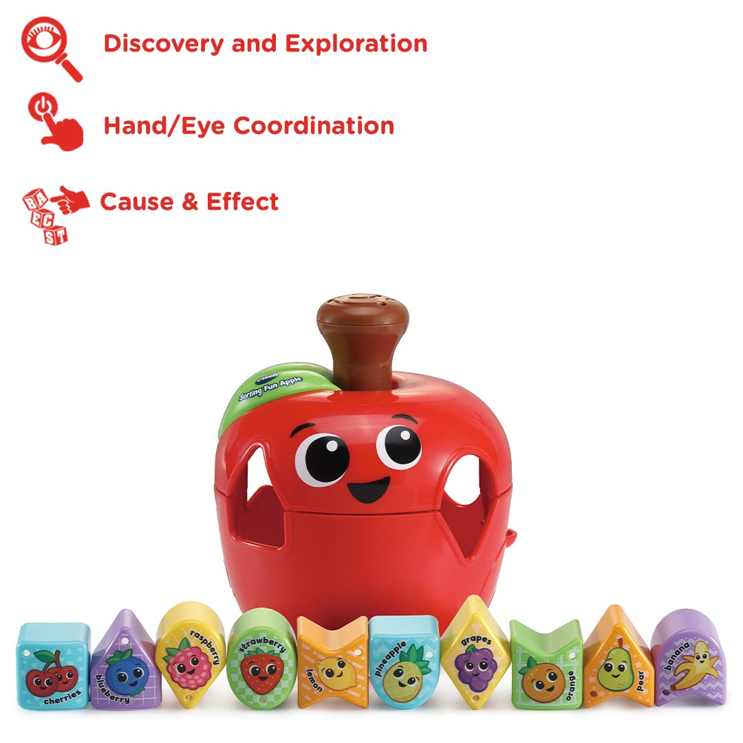 VTech Sorting Fun Apple Shape Sorter - 10 Shapes, 2 Learning Levels | Ages 1-3 Years 3