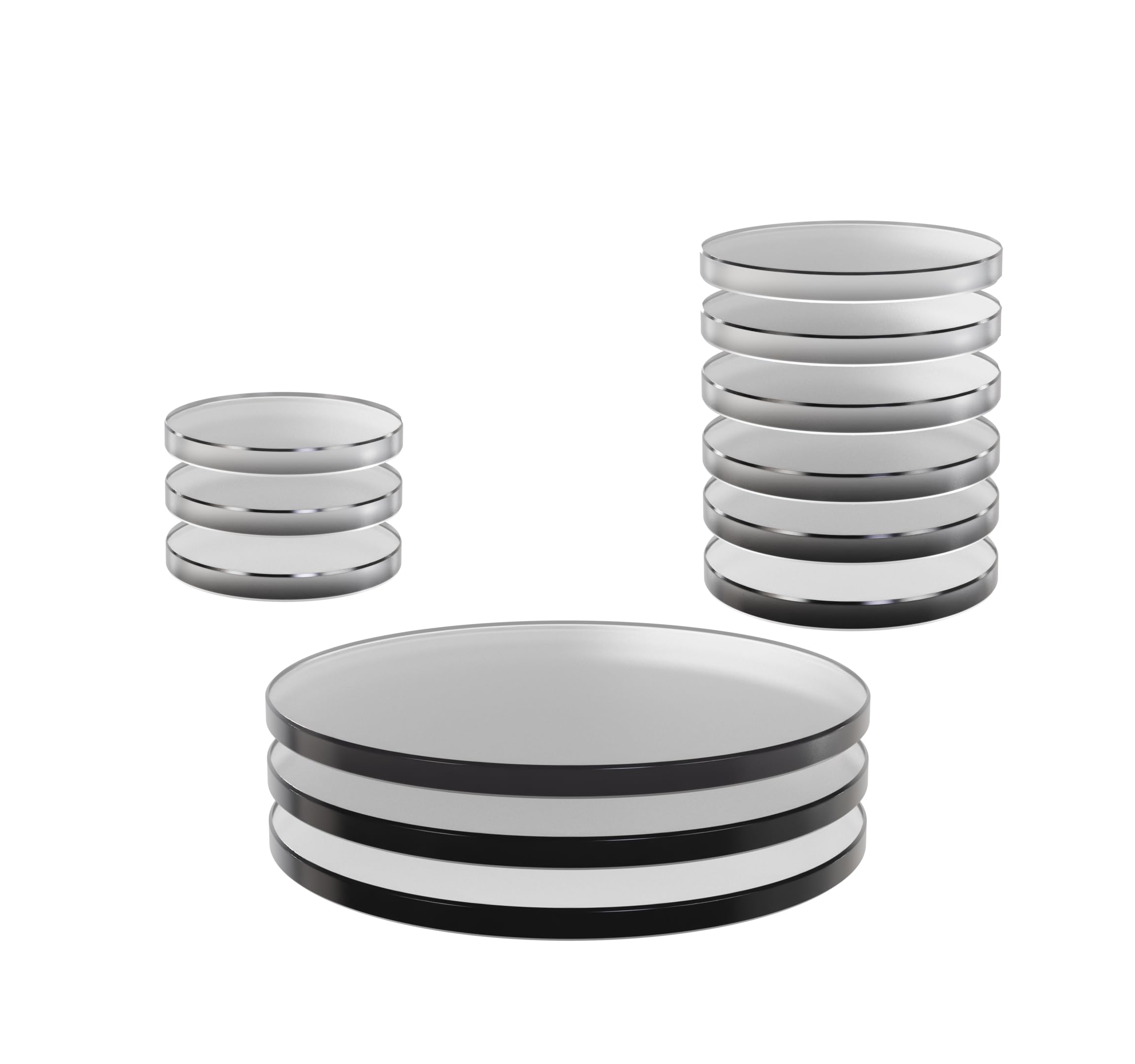 WizKids Miniature Bases - Clear Plastic Set of 12 | 20mm, 25mm, 50mm Assortment 1