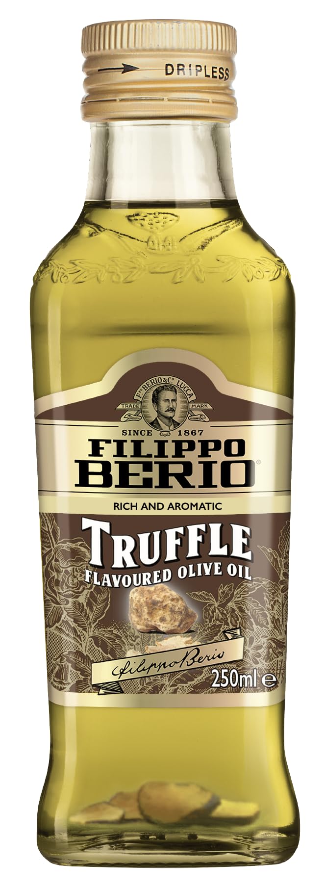 Filippo Berio Truffle Flavoured Extra Virgin Olive Oil - Real Truffle Flakes | 250ml