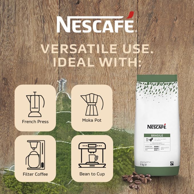 NESCAFÉ Brasile Whole Coffee Beans - 1kg Medium Roast | 100% Arabica | Fairtrade Certified 4