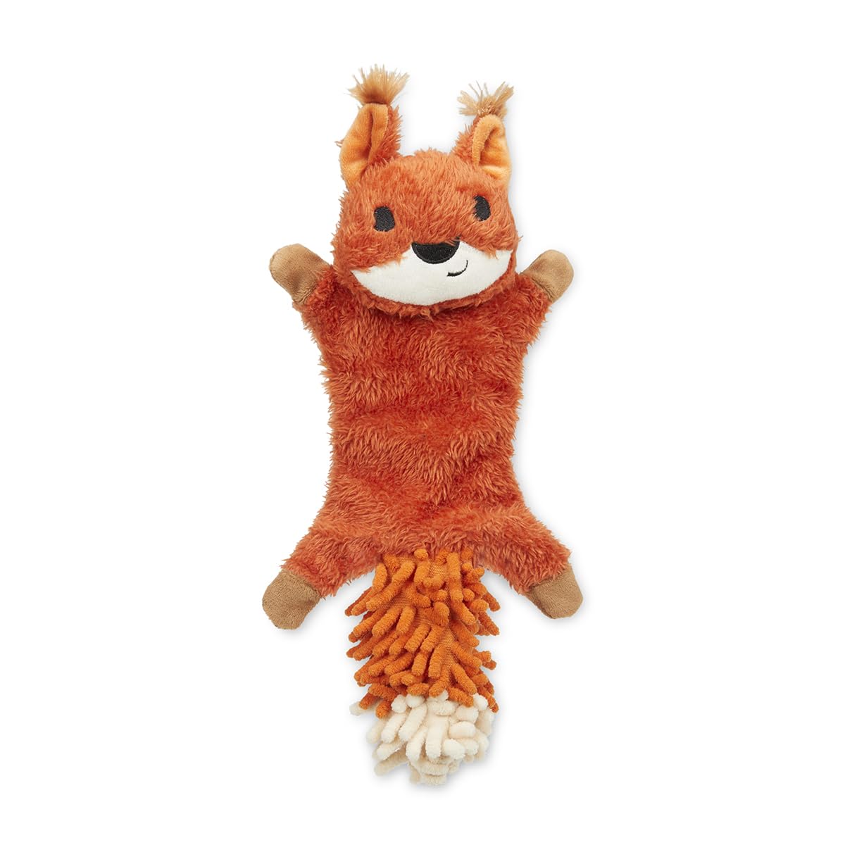 Petface Saffia Squirrel Crinkle Dog Toy - Built-in Squeaker | Polyester Plush | Orange 1