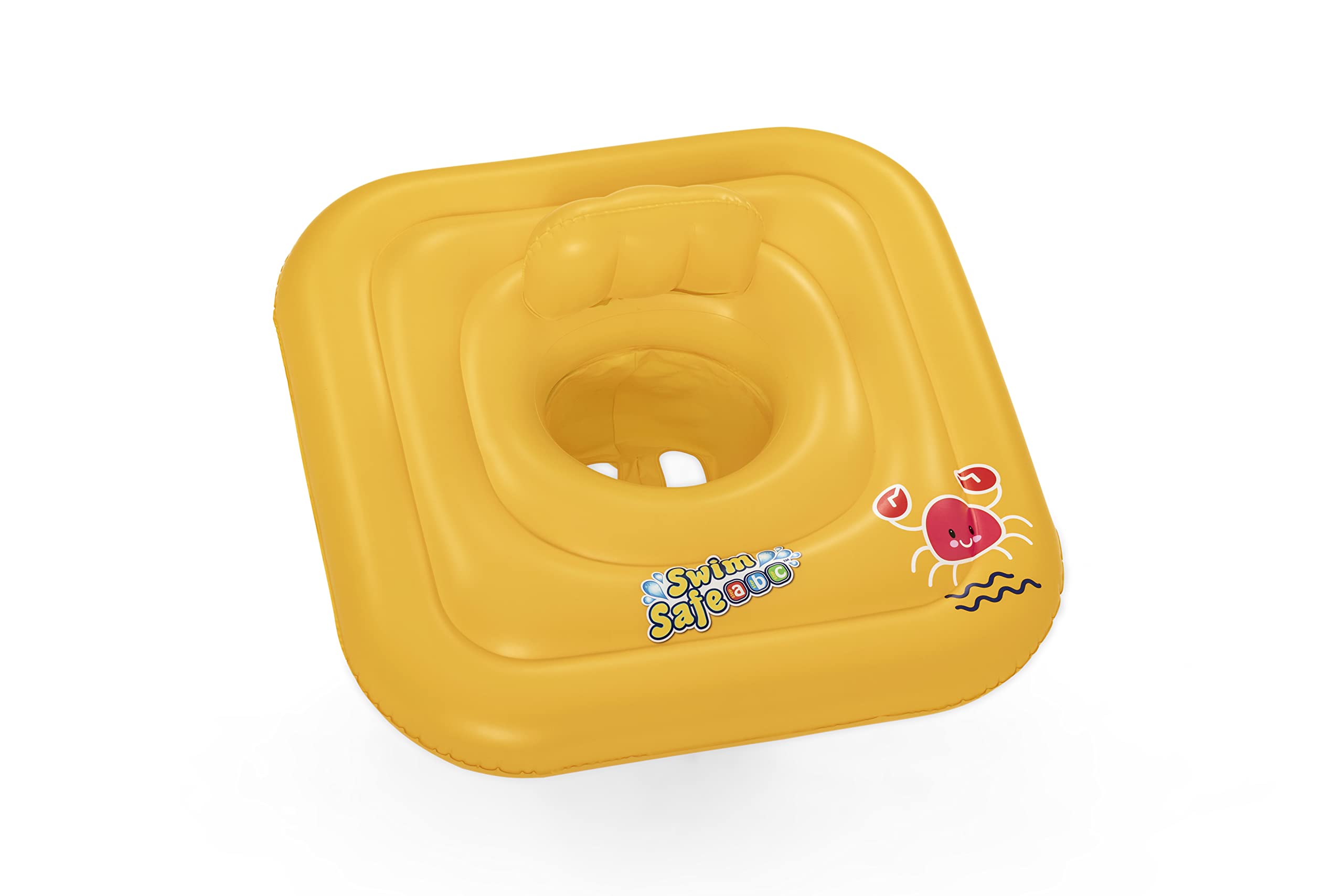 Bestway Swim Safe ABC WonderSplash Square 3-Ring Baby Boat Float - Ages 1-2, Max 15KG, Yellow 6
