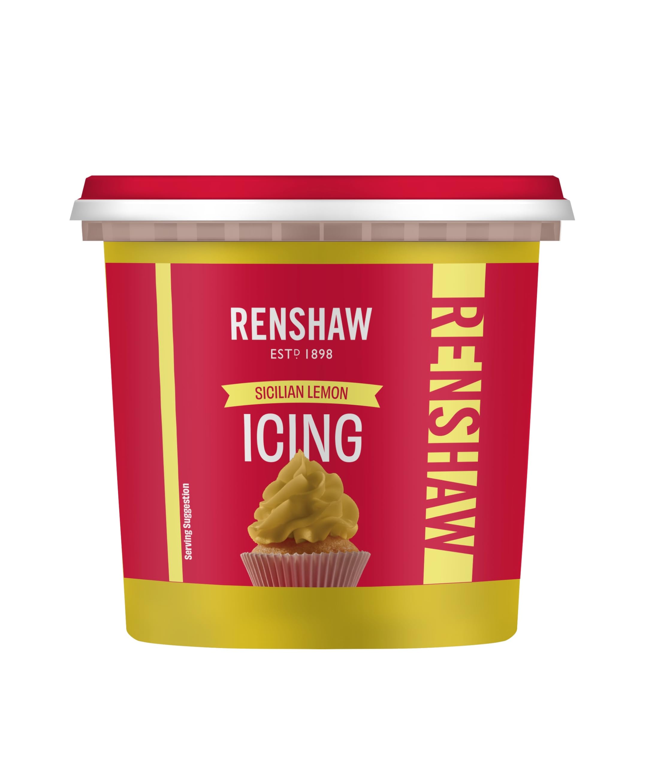 Renshaw Sicilian Lemon Vegan Buttercream Style Soft Icing - Ready to Use, 400g Tub