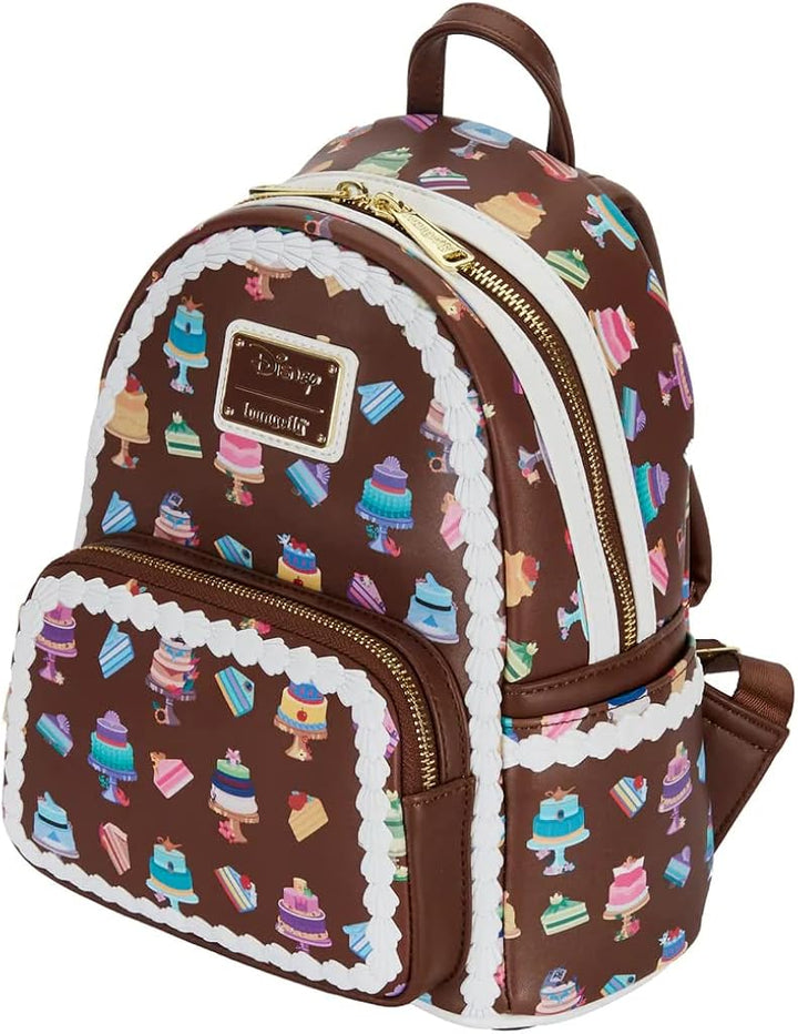 Loungefly Disney Princess Cakes Mini Backpack Shoulder Bag (Brown Leatherette)