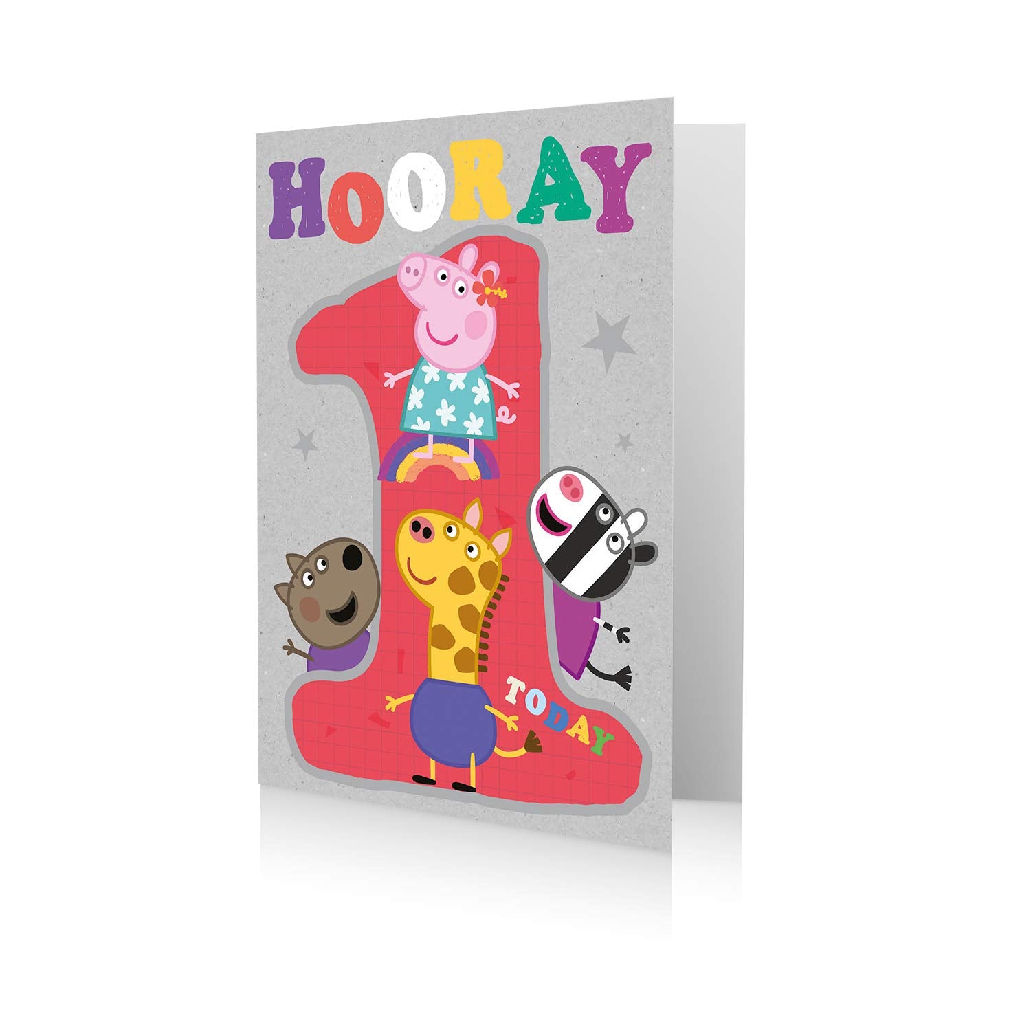 Danilo Promotions Peppa Pig Age 1 Birthday Card - FSC Certified Paper | 7x6 inch