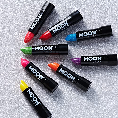 Rossetto Neon UV Glitter di Moon Glow - Viola - Rossetto Colorato Neon Brillante