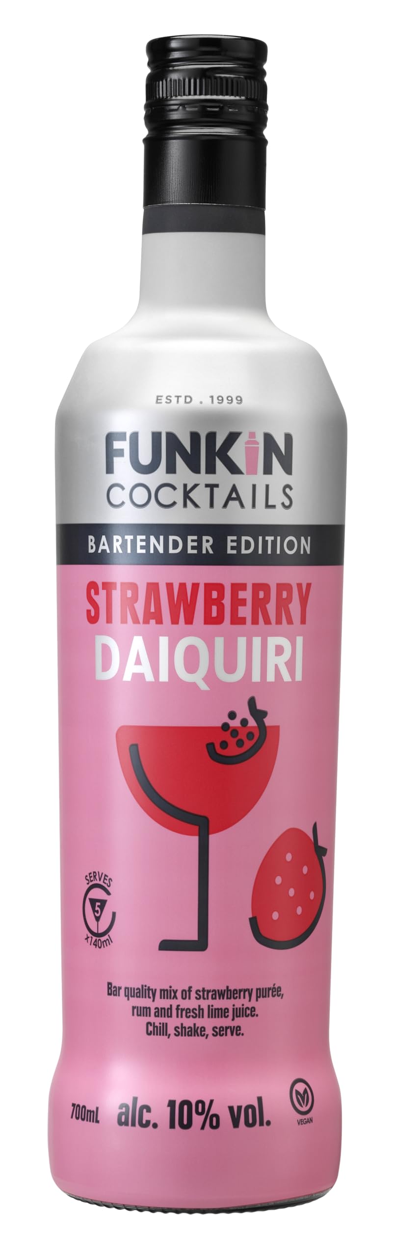 Funkin Strawberry Daiquiri Ready to Drink Cocktail | 10% ABV | 700 ml Bottle