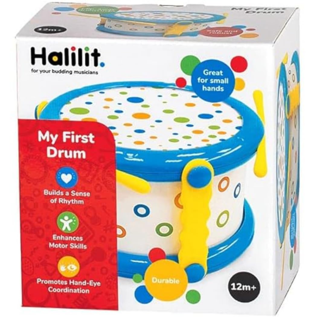 Halilit My First Drum - 15 cm Playing Surface, 2 Beaters, 12 Months+