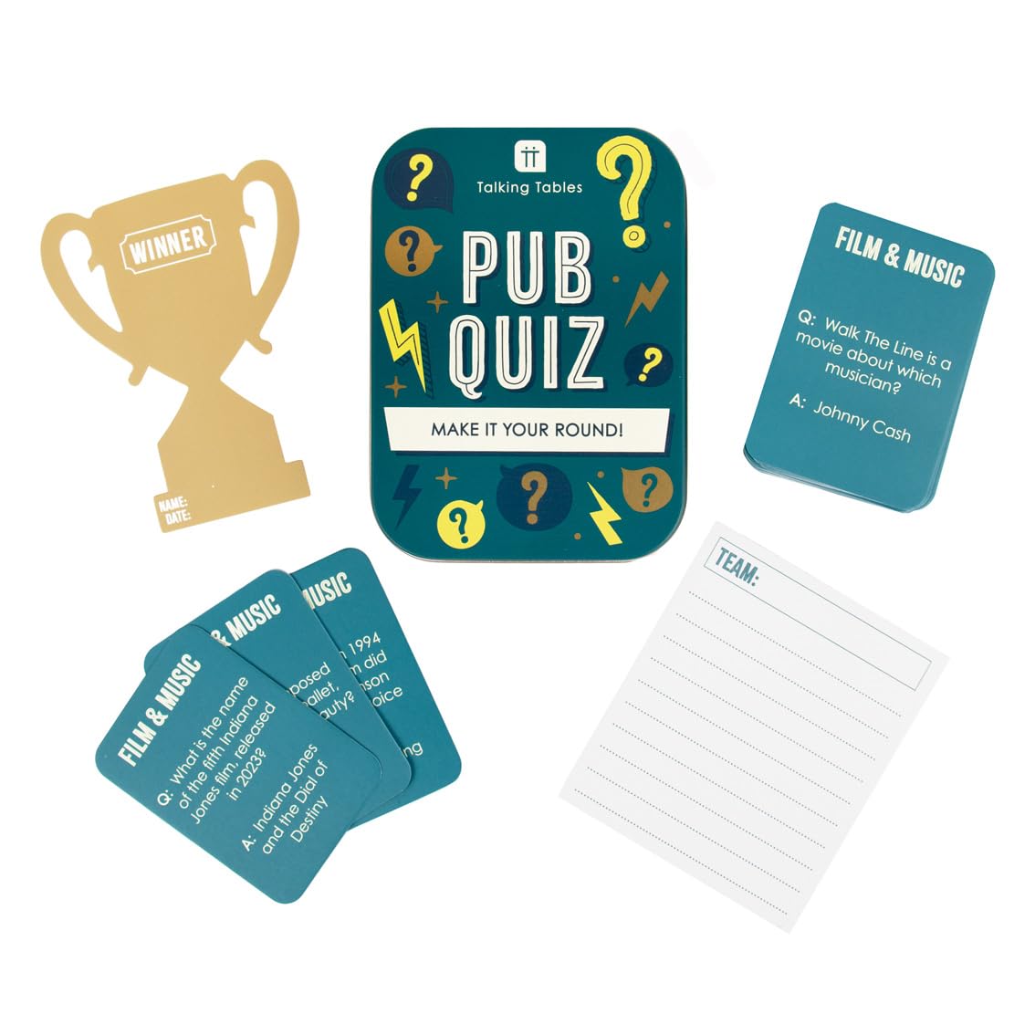 Talking Tables Pub Quiz Game - General Knowledge Trivia | Ages 14+ | 2+ Players 2
